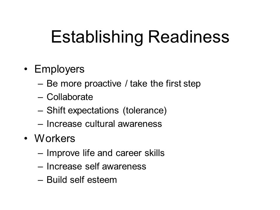 Establishing Readiness