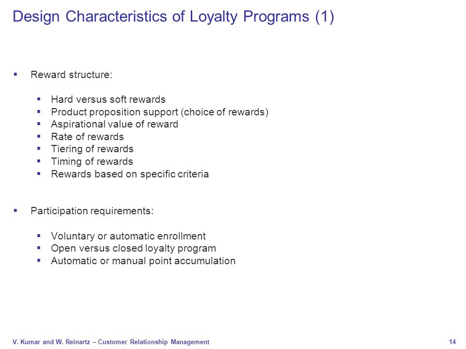 Design Characteristics of Loyalty Programs (1)