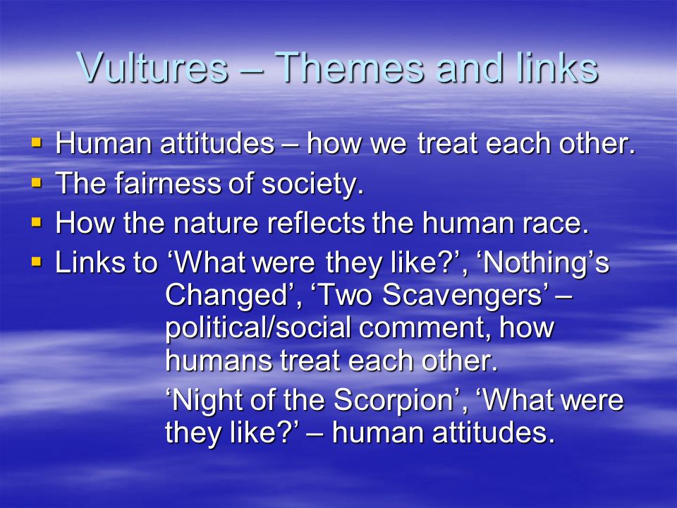 Vultures – Themes and links