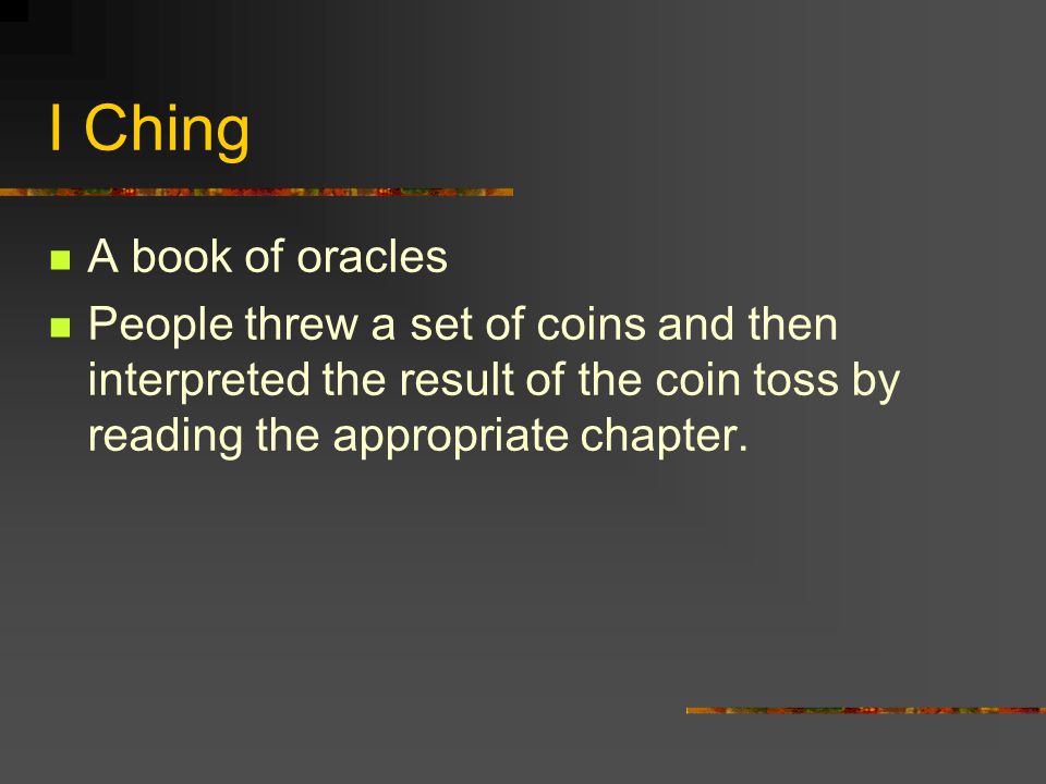 I Ching A book of oracles