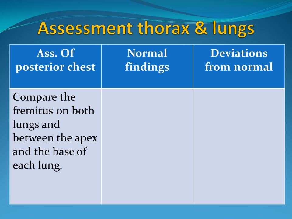 Assessment thorax & lungs - ppt video online download