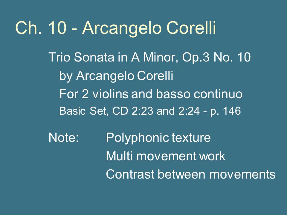 Ch Arcangelo Corelli Trio Sonata in A Minor, Op.3 No. 10