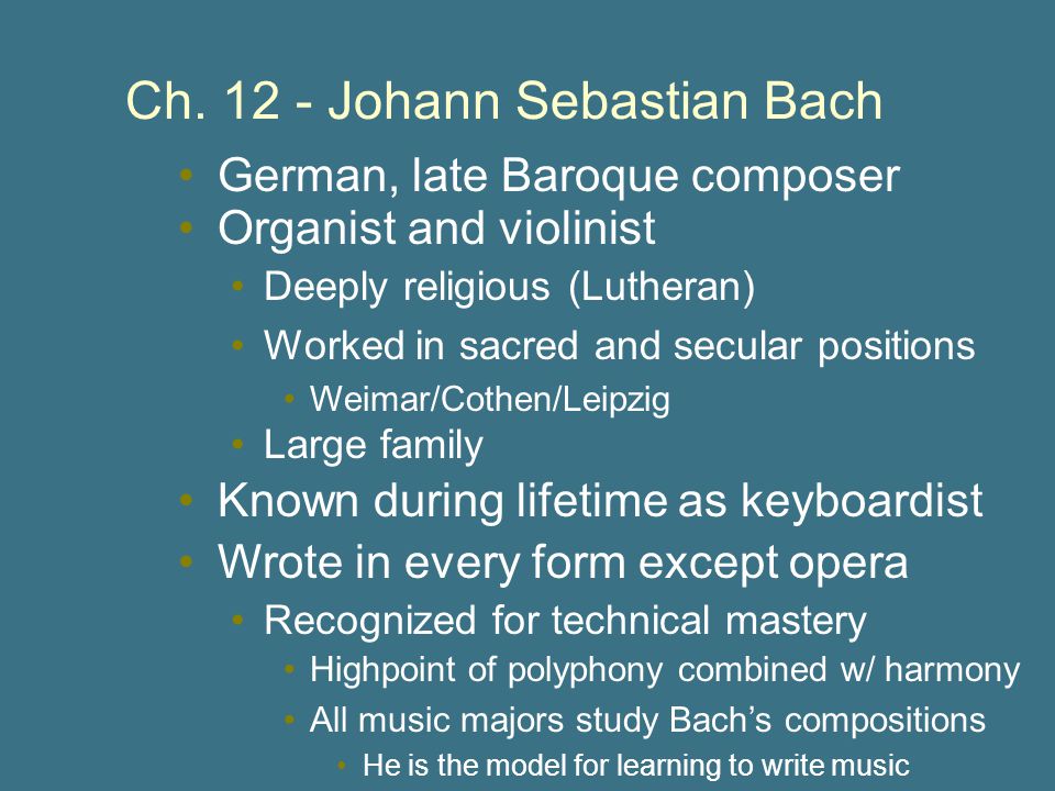 Ch Johann Sebastian Bach