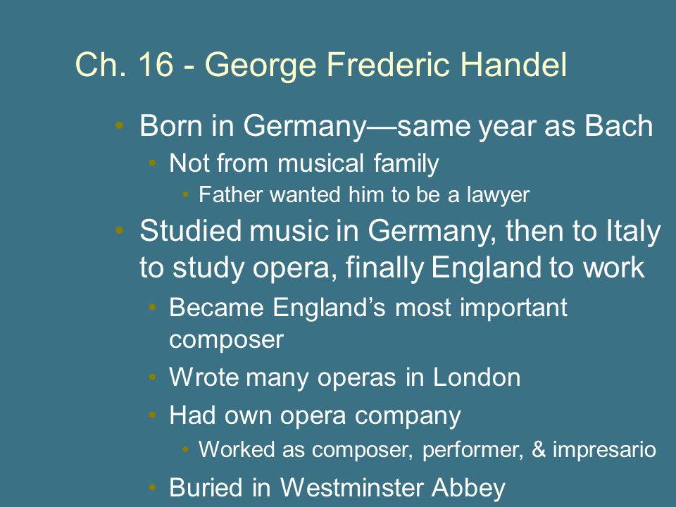 Ch George Frederic Handel