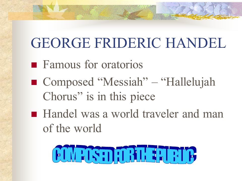 GEORGE FRIDERIC HANDEL