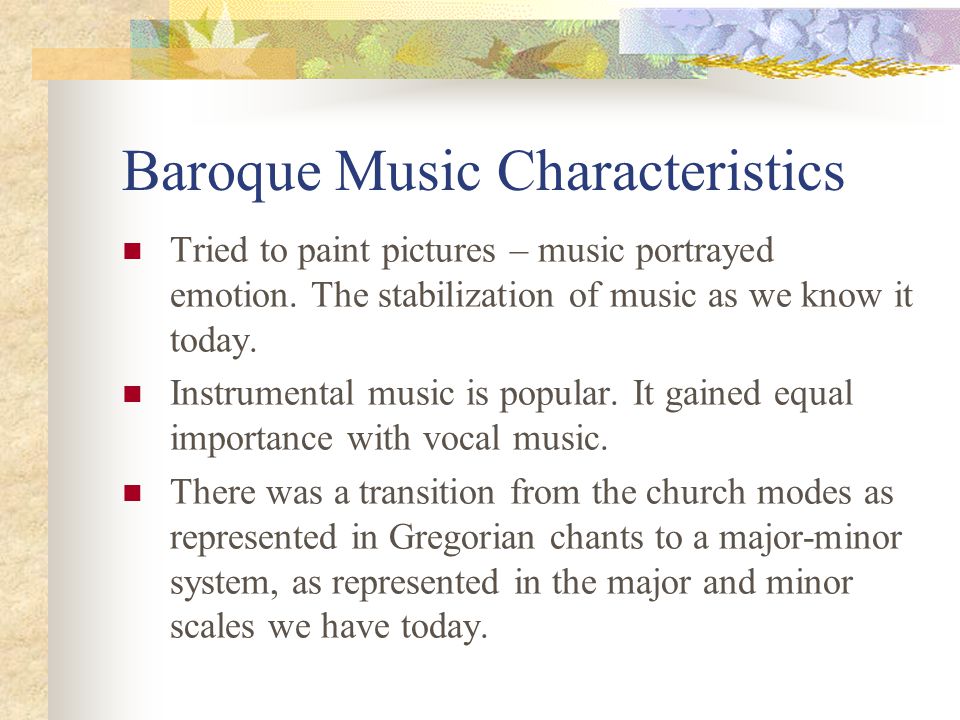 Baroque Music Characteristics
