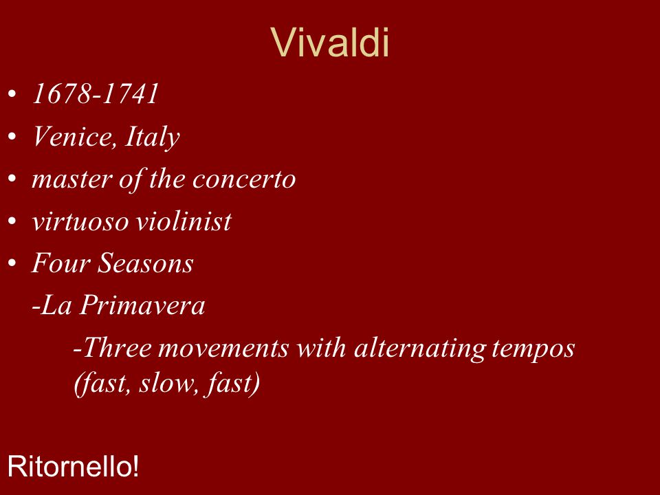 Vivaldi Venice, Italy master of the concerto