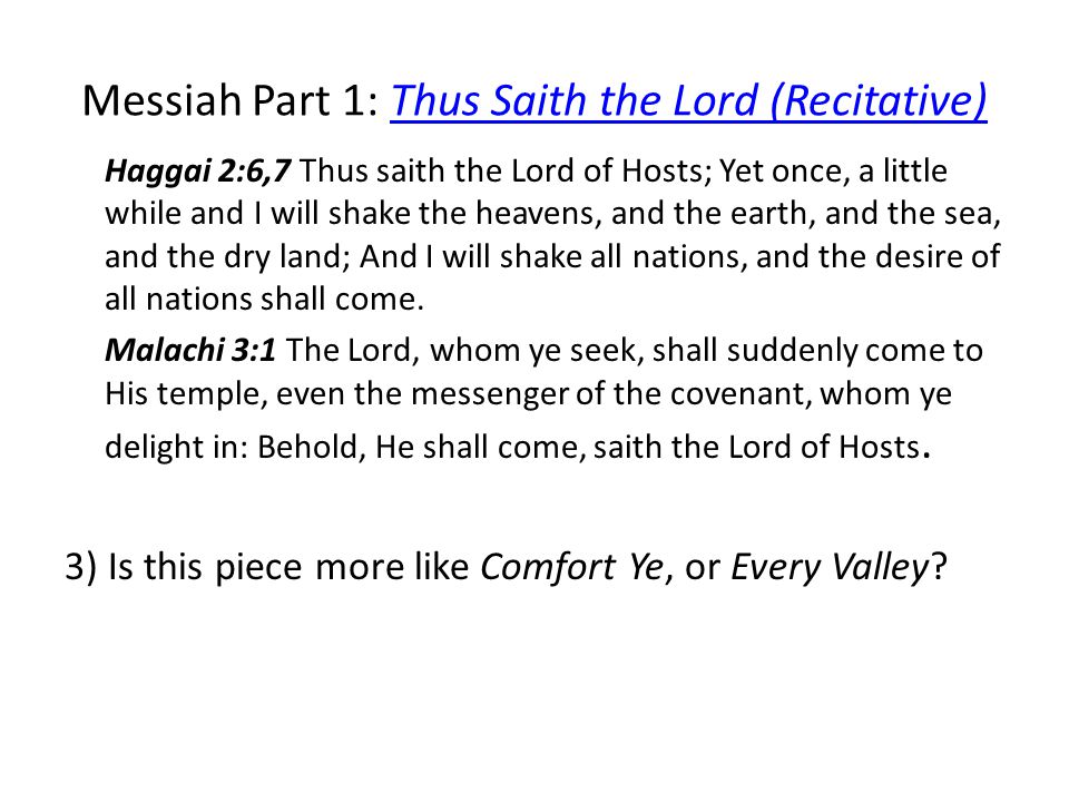 Messiah Part 1: Thus Saith the Lord (Recitative)