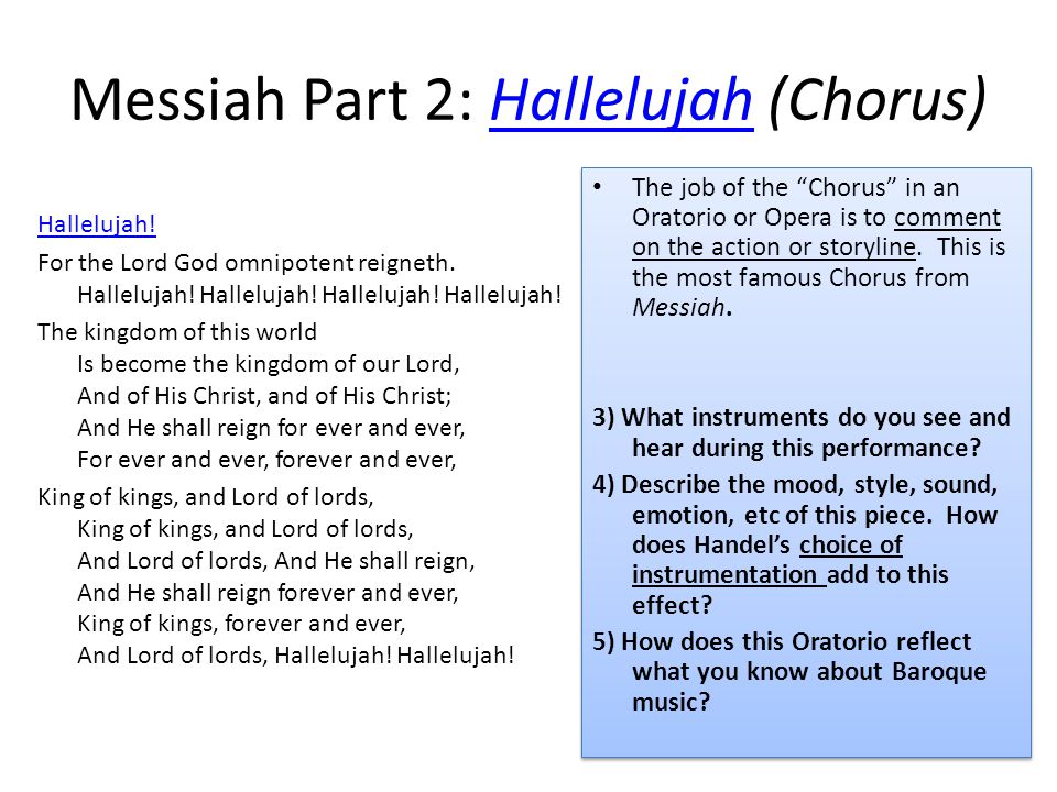 Messiah Part 2: Hallelujah (Chorus)