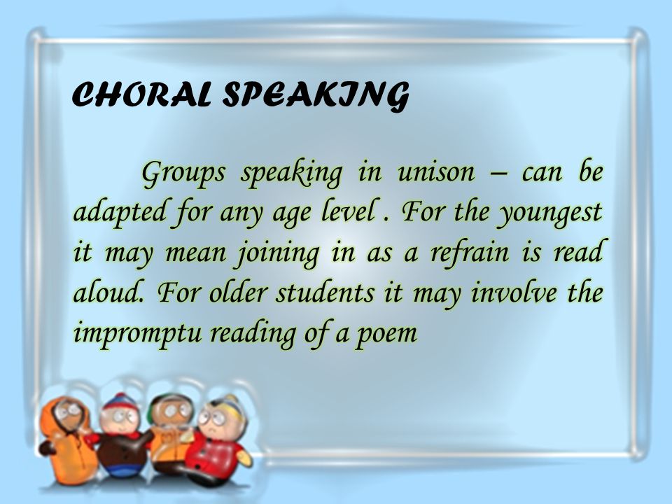 simple choral speaking script
