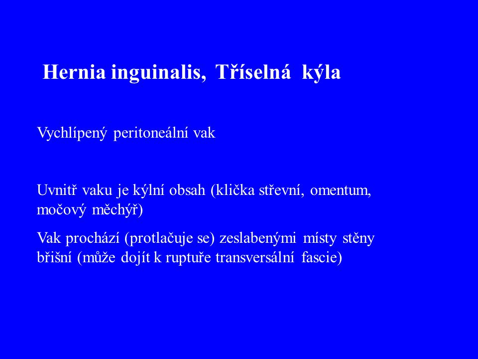 Hernia inguinalis, Tříselná kýla