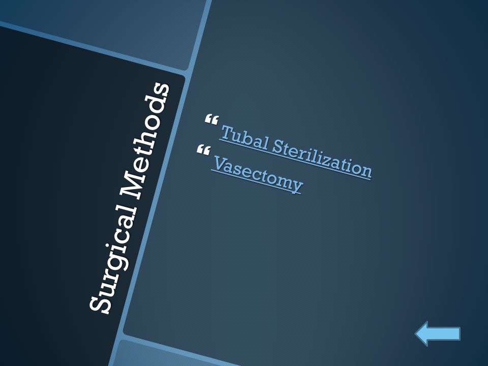 Tubal Sterilization Vasectomy Surgical Methods