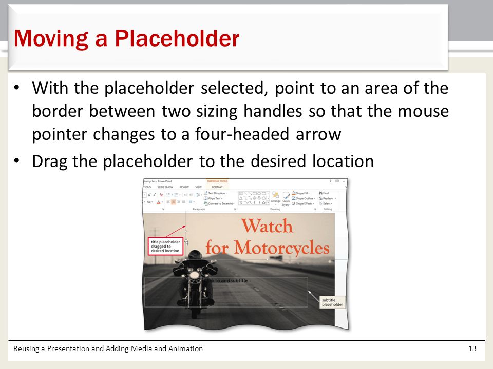 Moving a Placeholder