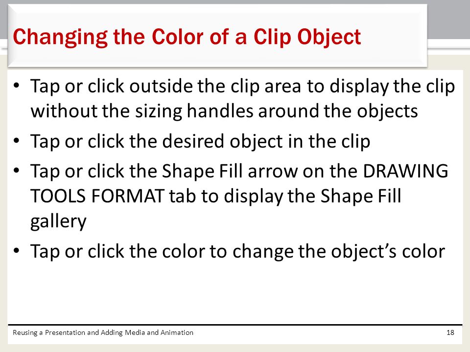 Changing the Color of a Clip Object