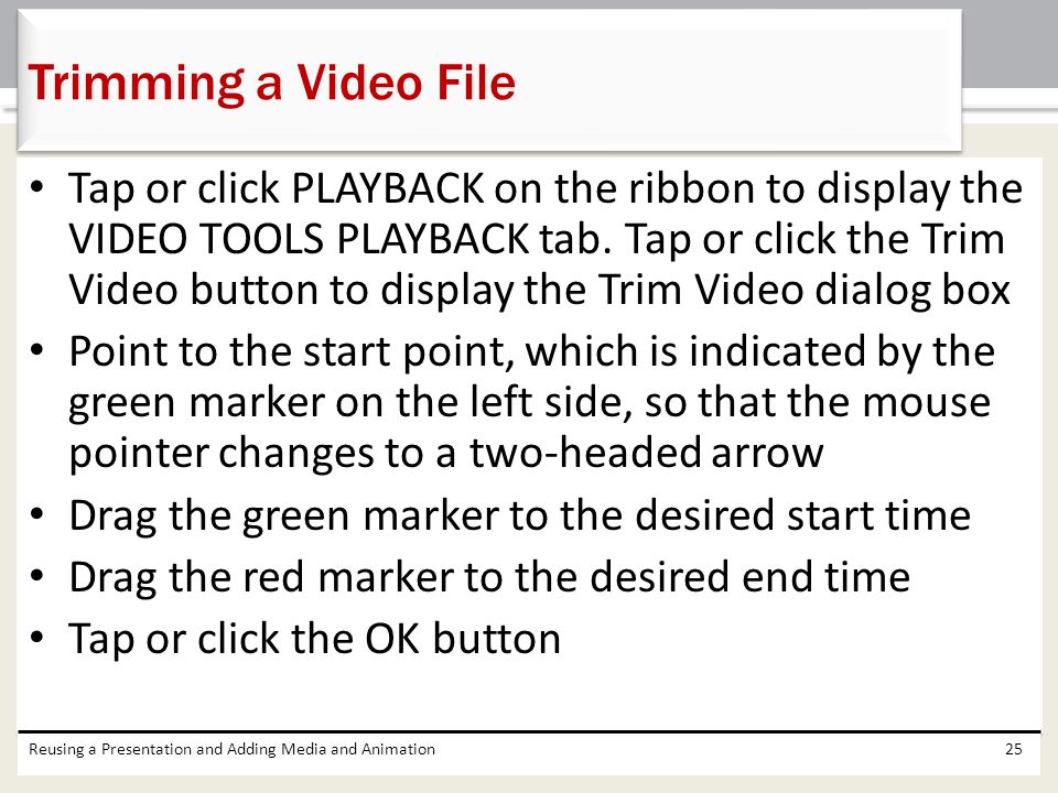 Trimming a Video File