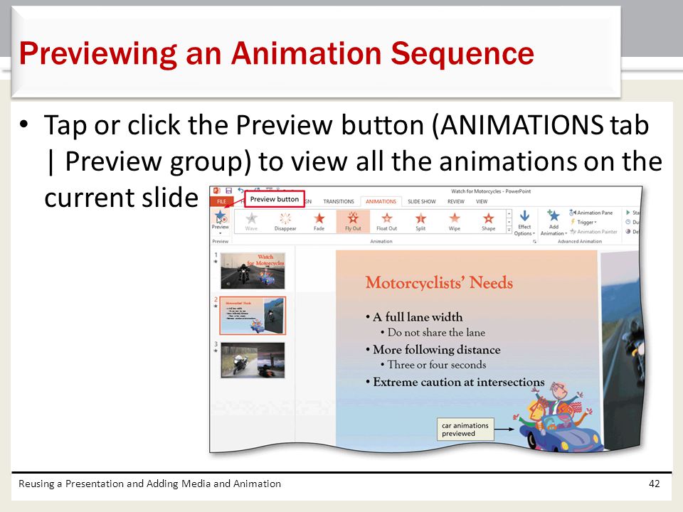 Previewing an Animation Sequence