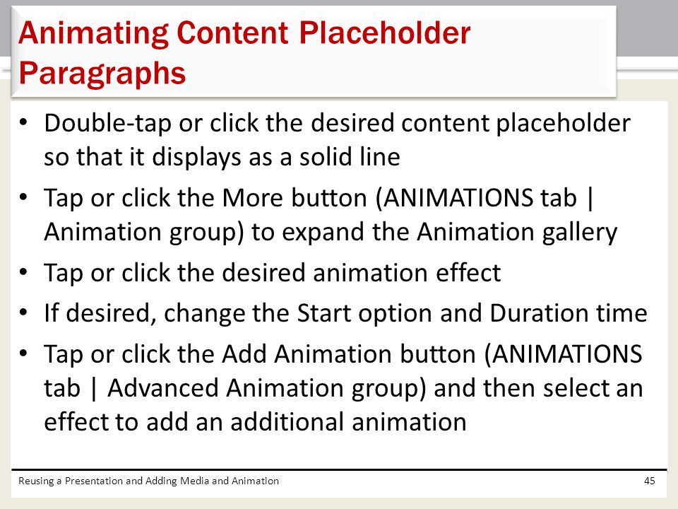 Animating Content Placeholder Paragraphs