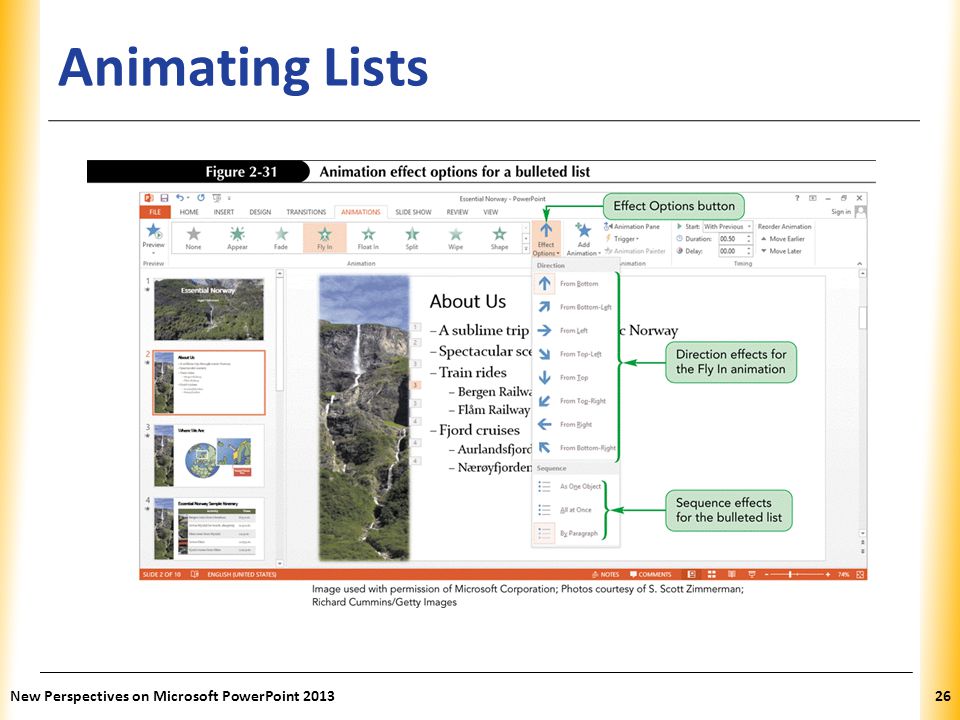 Animating Lists New Perspectives on Microsoft PowerPoint 2013