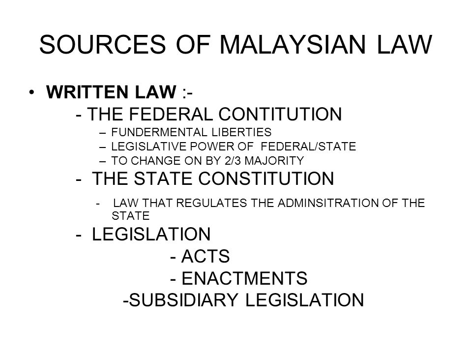 sources of law in malaysia