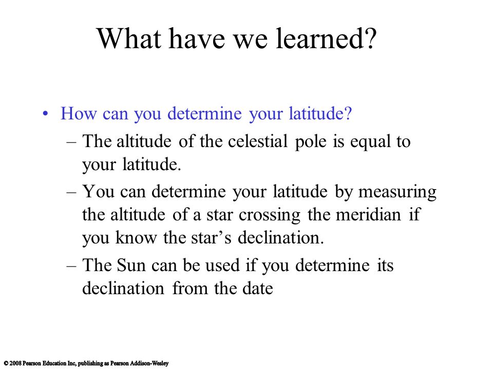 What have we learned How can you determine your latitude