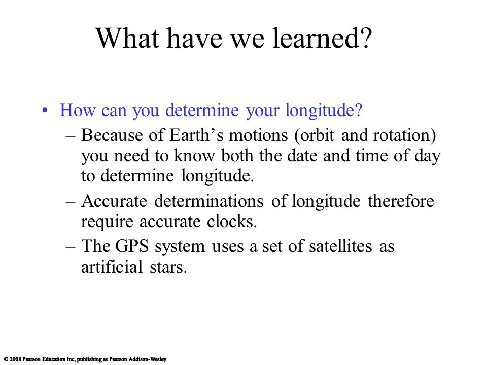 What have we learned How can you determine your longitude
