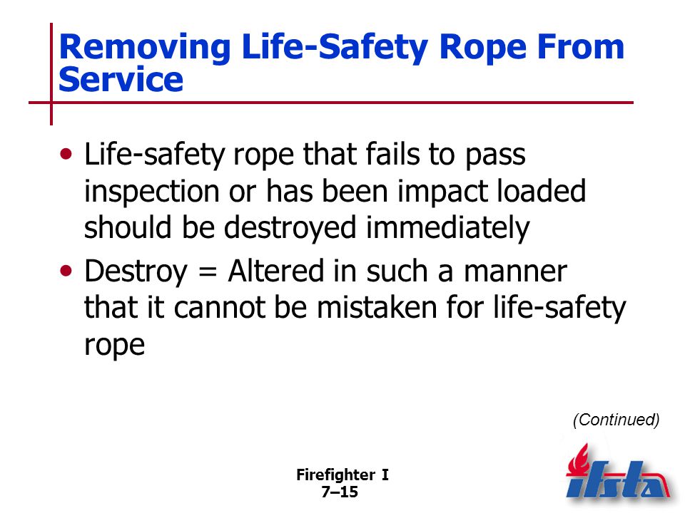 Chapter 7 Lesson Goal After completing this lesson, the student shall be  able to apply basic use of ropes and knots following the policies and  procedures. - ppt video online download