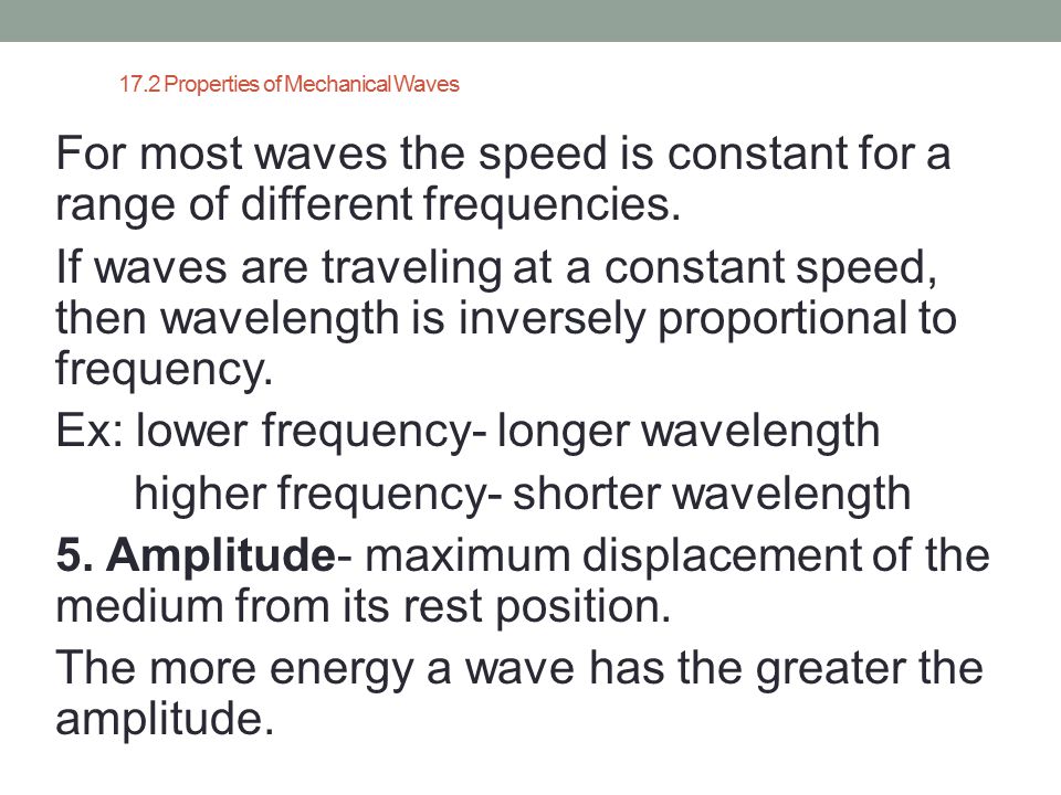 17.2 Properties of Mechanical Waves