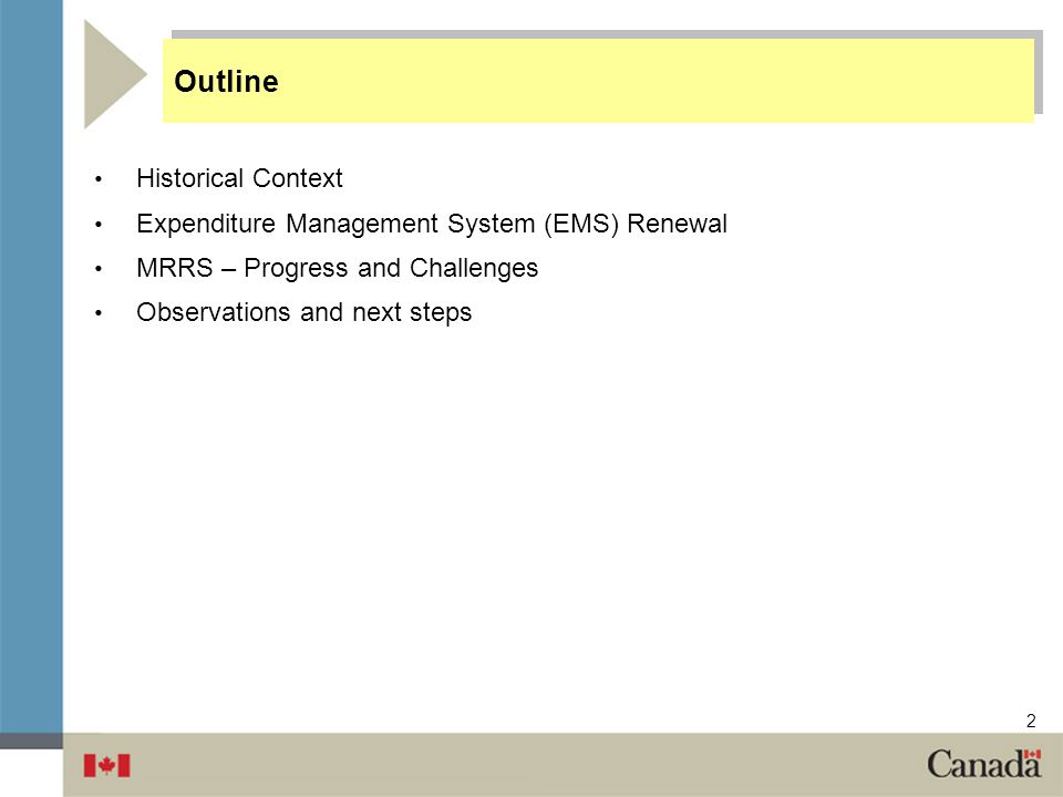 Outline Historical Context Expenditure Management System (EMS) Renewal