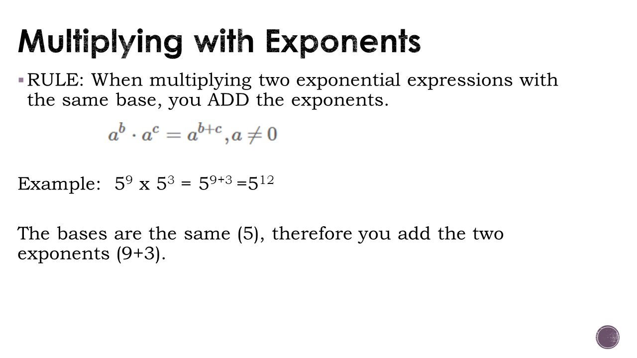 Multiplying with Exponents