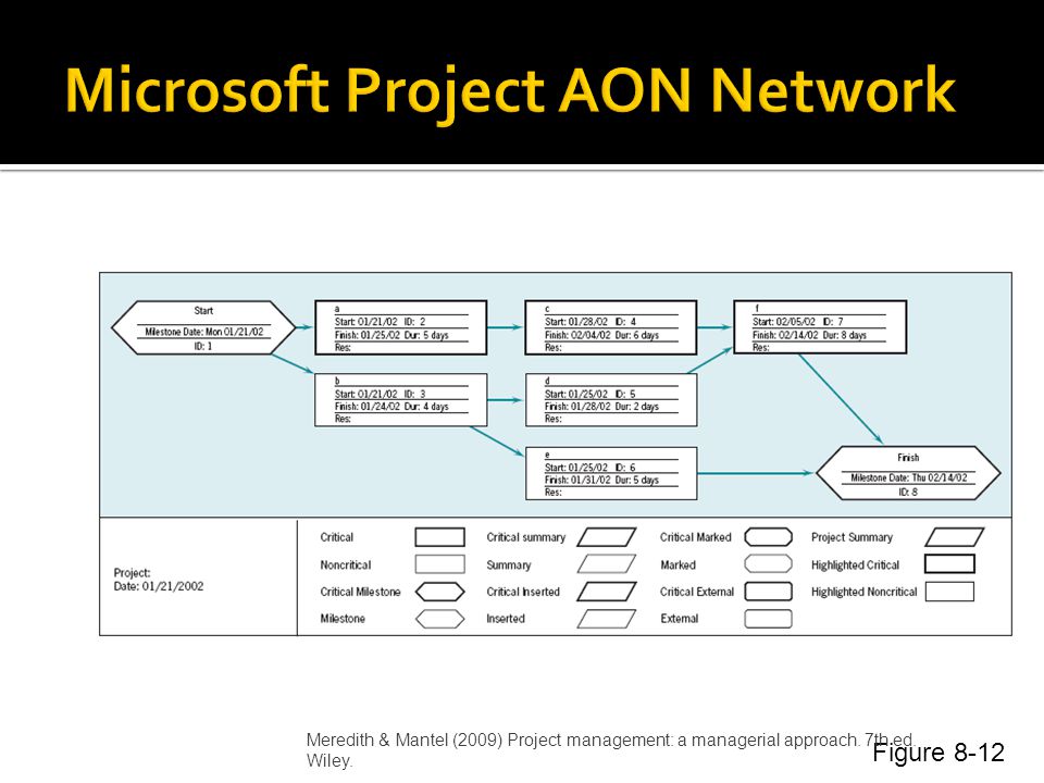 Microsoft Project AON Network