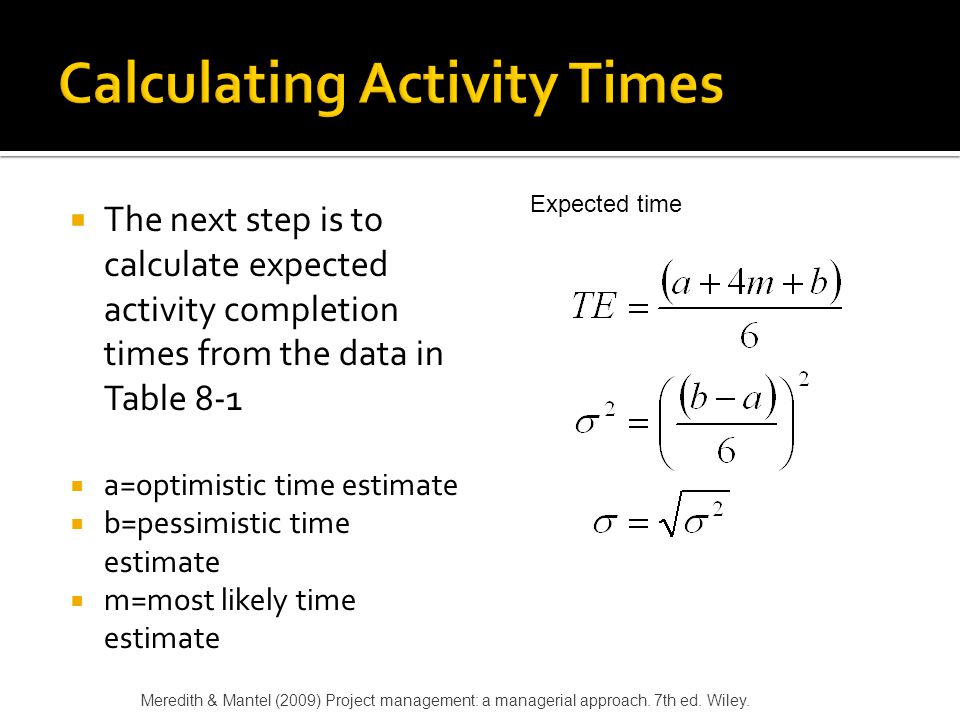 Calculating Activity Times