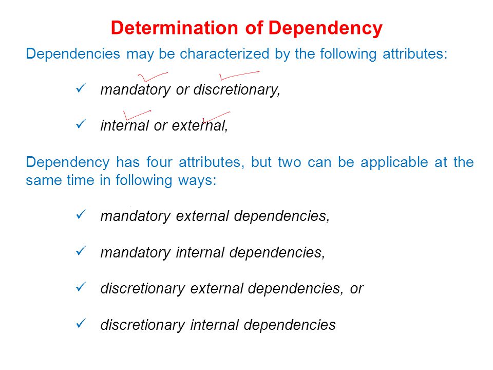 Determination of Dependency