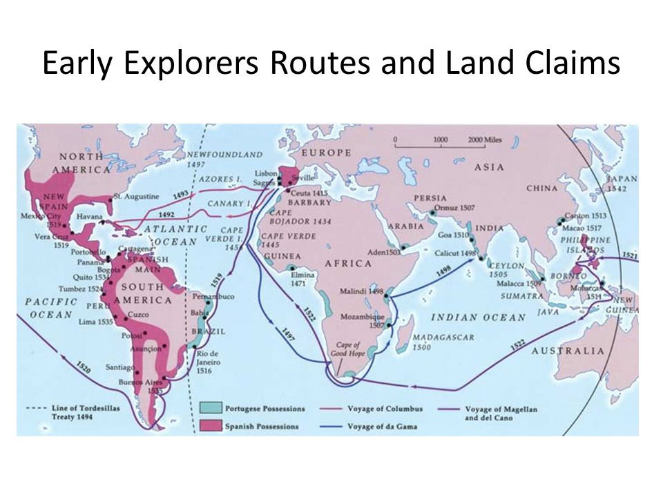 Early Explorers Routes and Land Claims