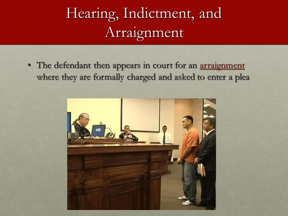 Hearing, Indictment, and Arraignment