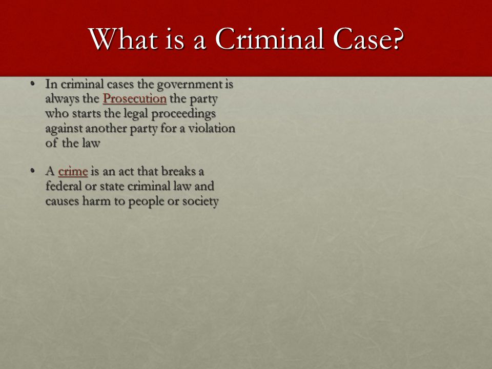 What is a Criminal Case