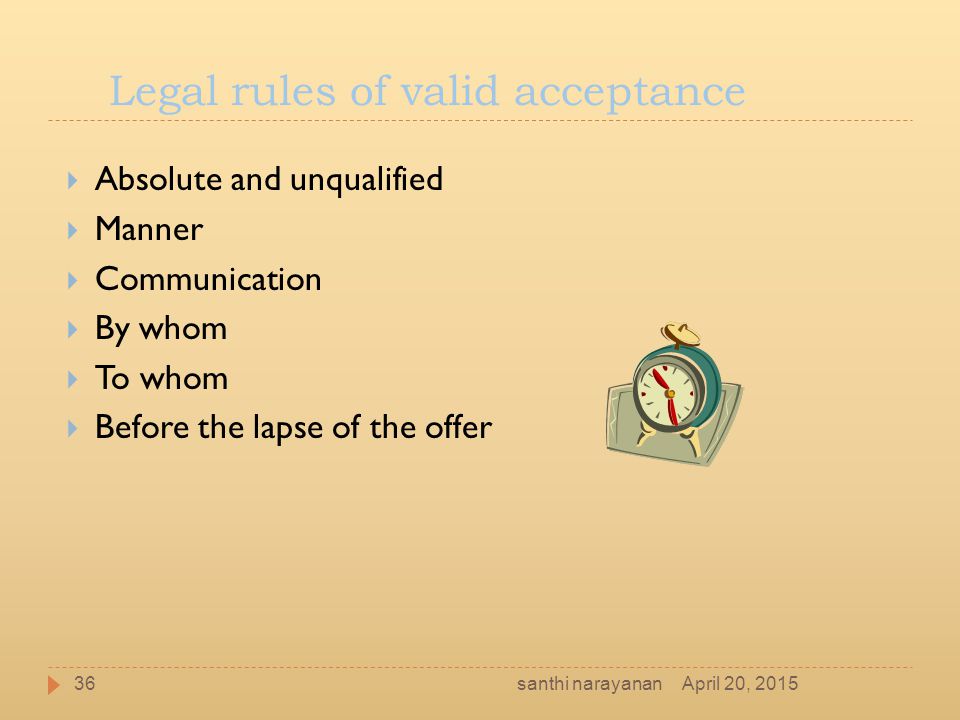 legal rules of offer and acceptance