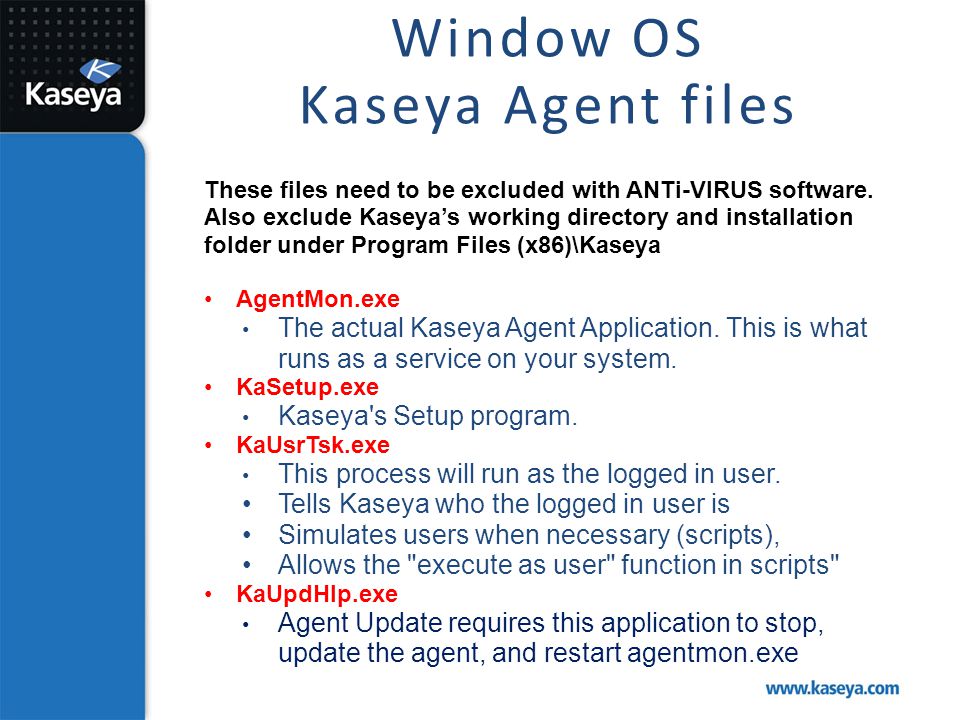 kaseya agent procedure execute file hidden with prompts