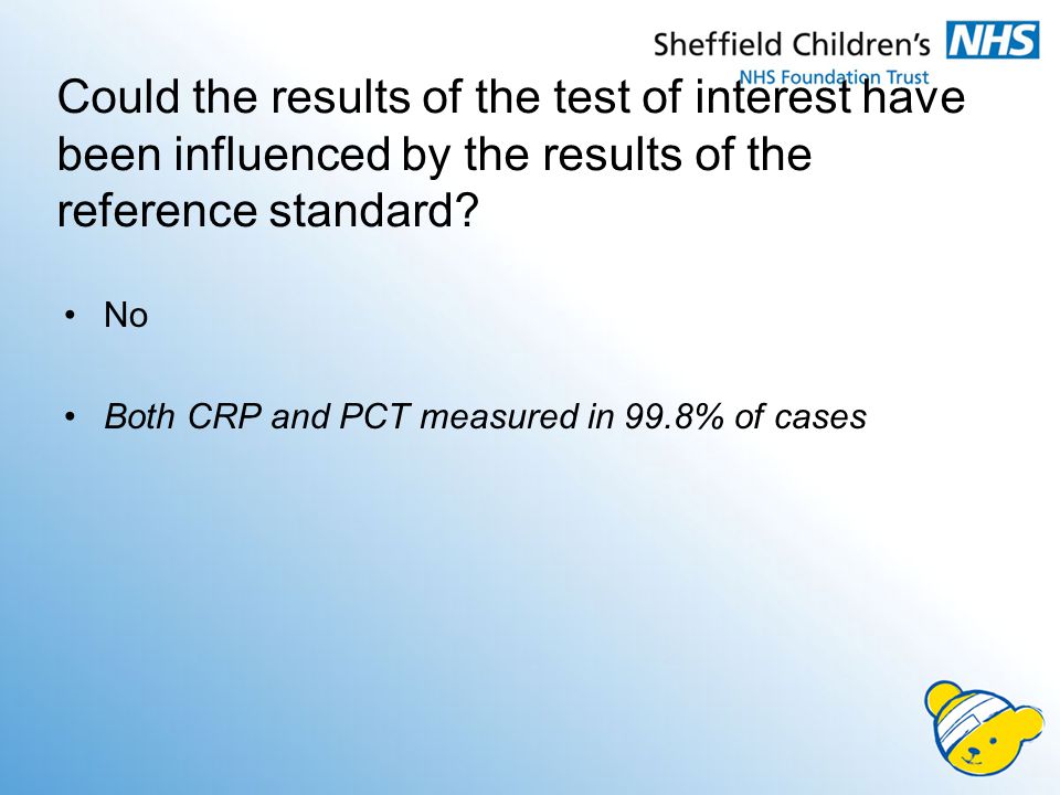 Could the results of the test of interest have been influenced by the results of the reference standard