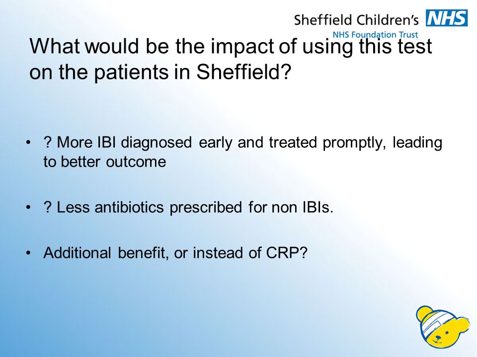 What would be the impact of using this test on the patients in Sheffield
