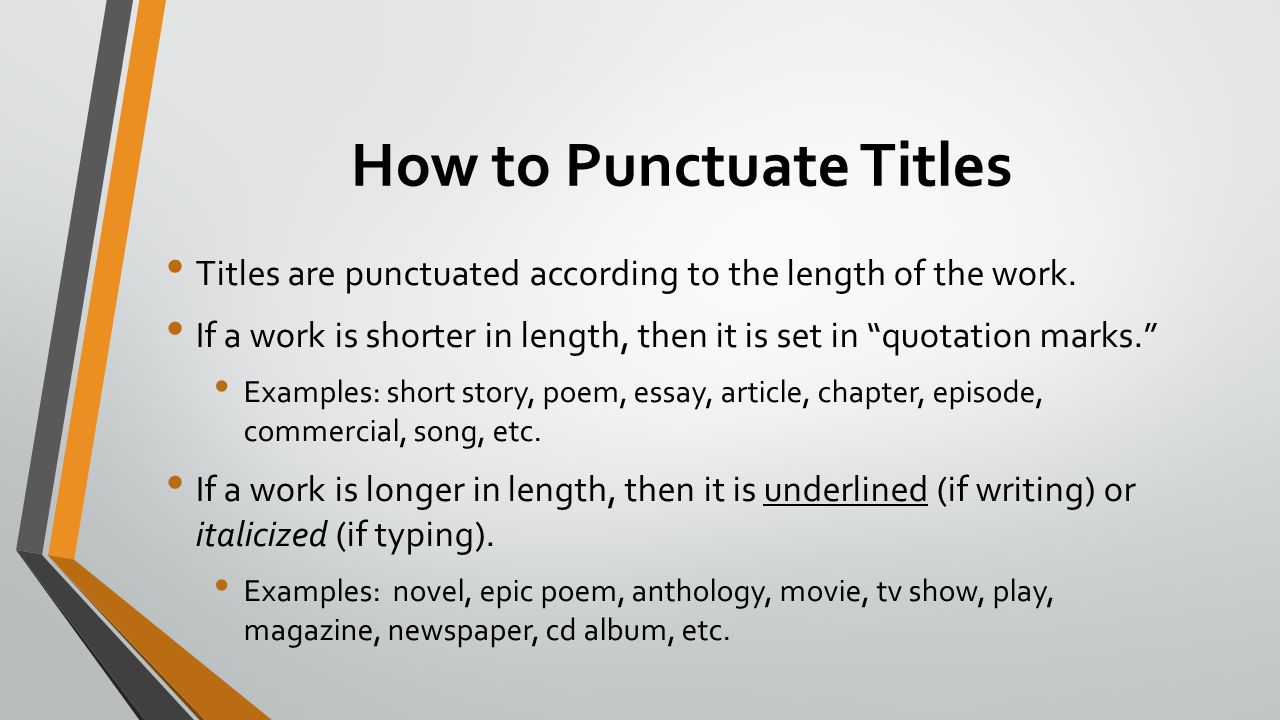 how to punctuate titles - Canya