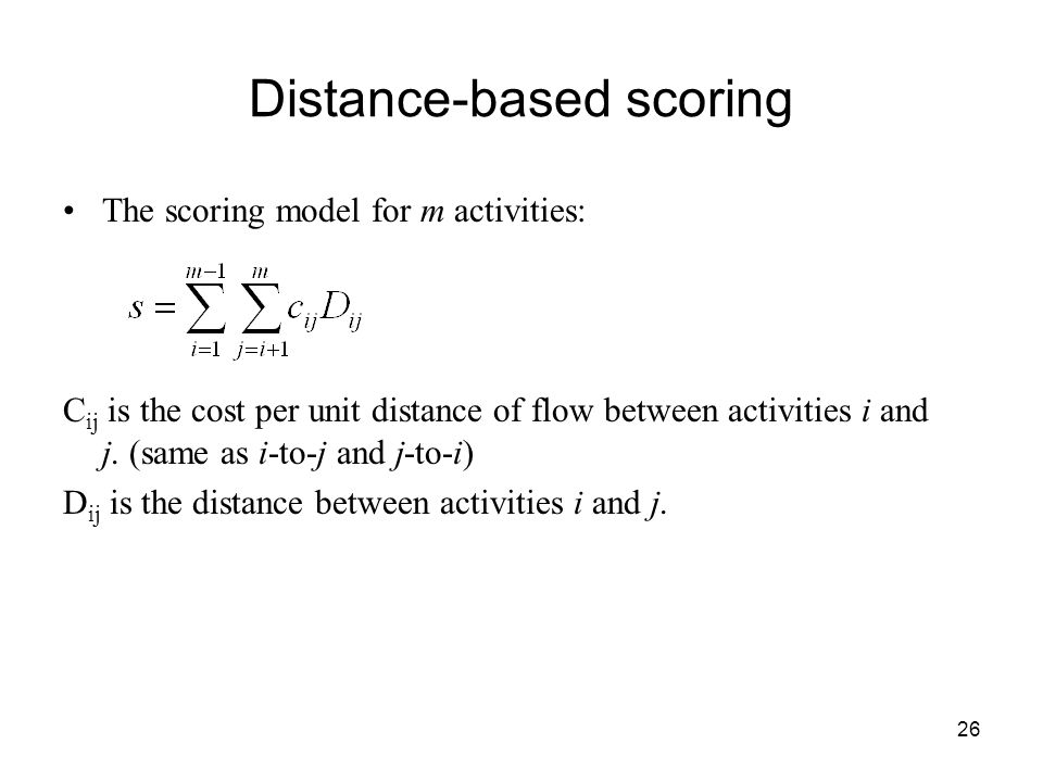 Distance-based scoring