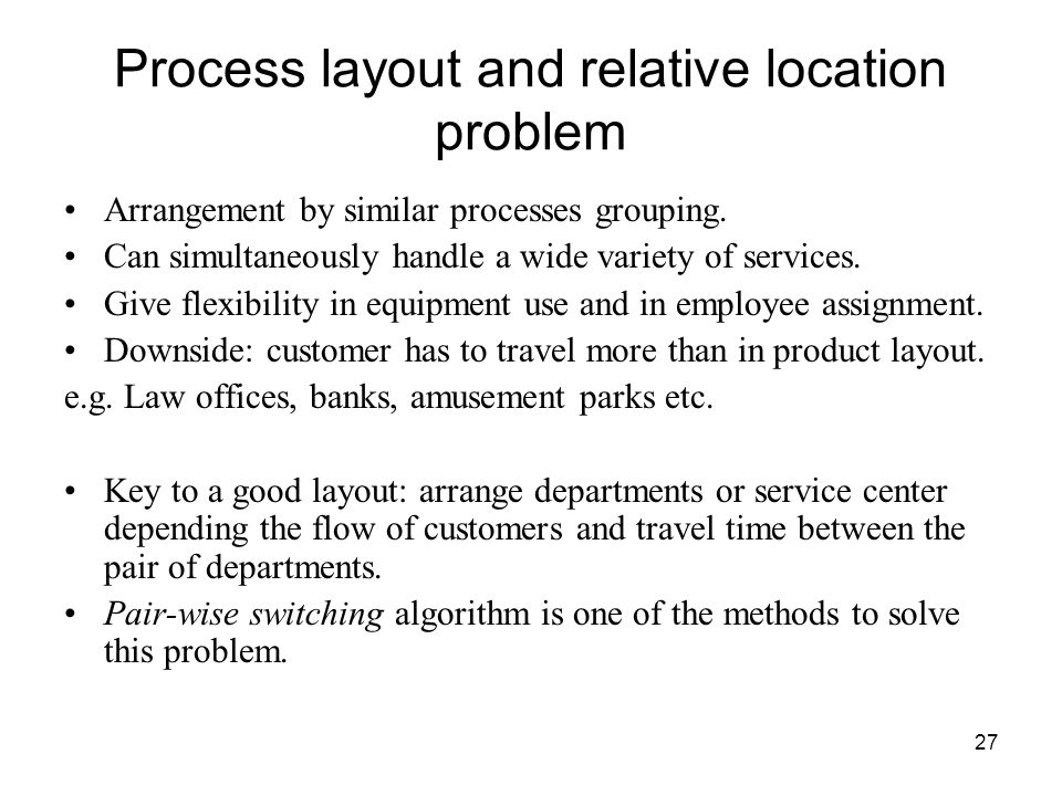 Process layout and relative location problem
