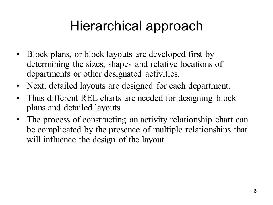 Hierarchical approach