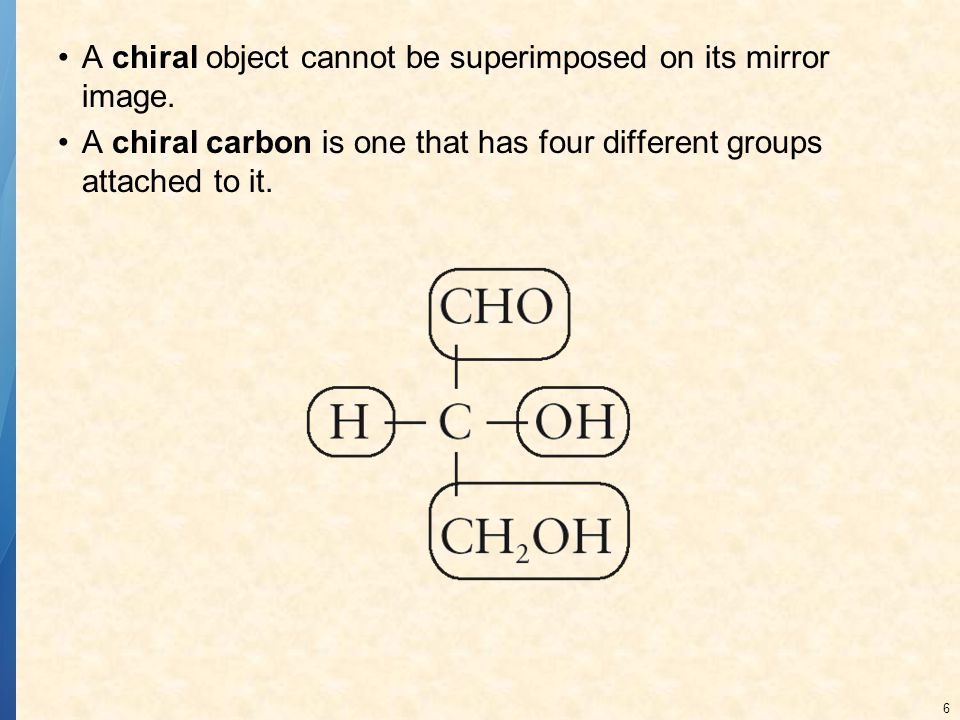 A chiral object cannot be superimposed on its mirror image.
