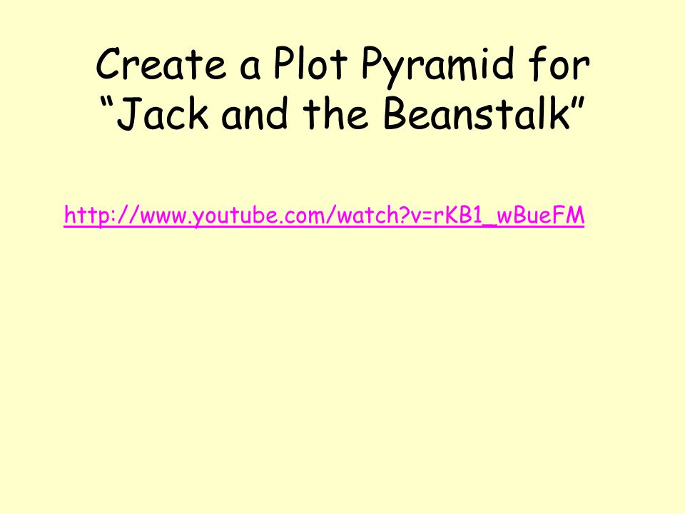 Create a Plot Pyramid for Jack and the Beanstalk