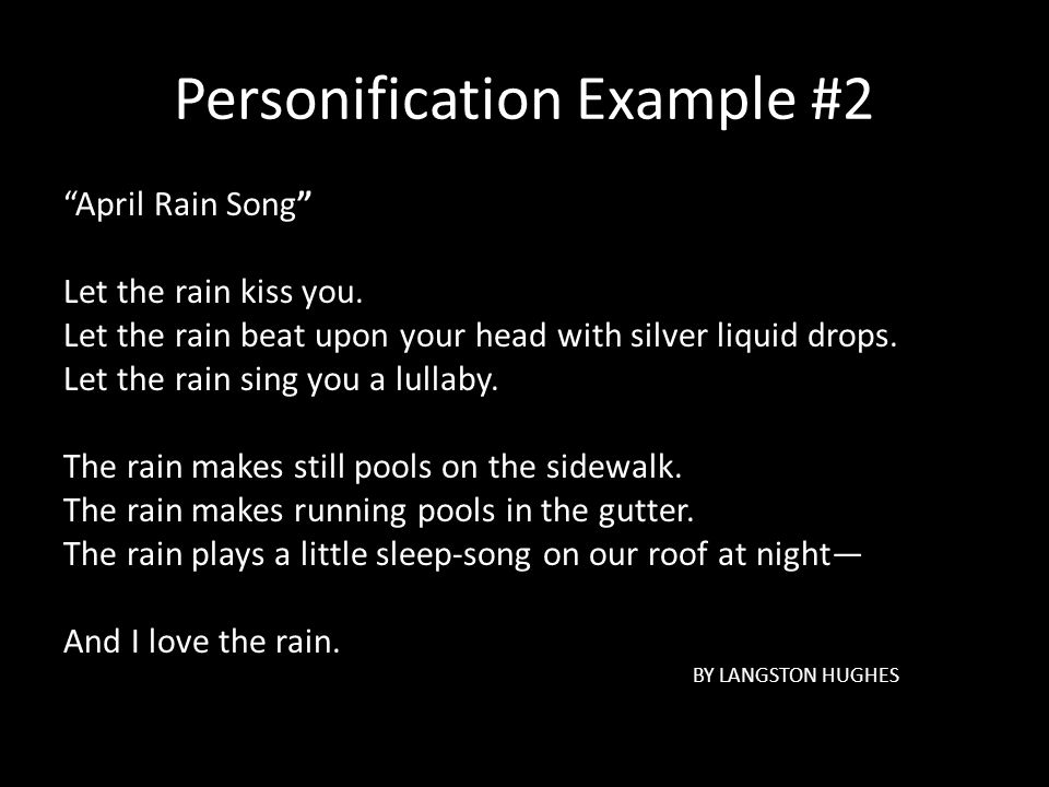 personification poems about rain