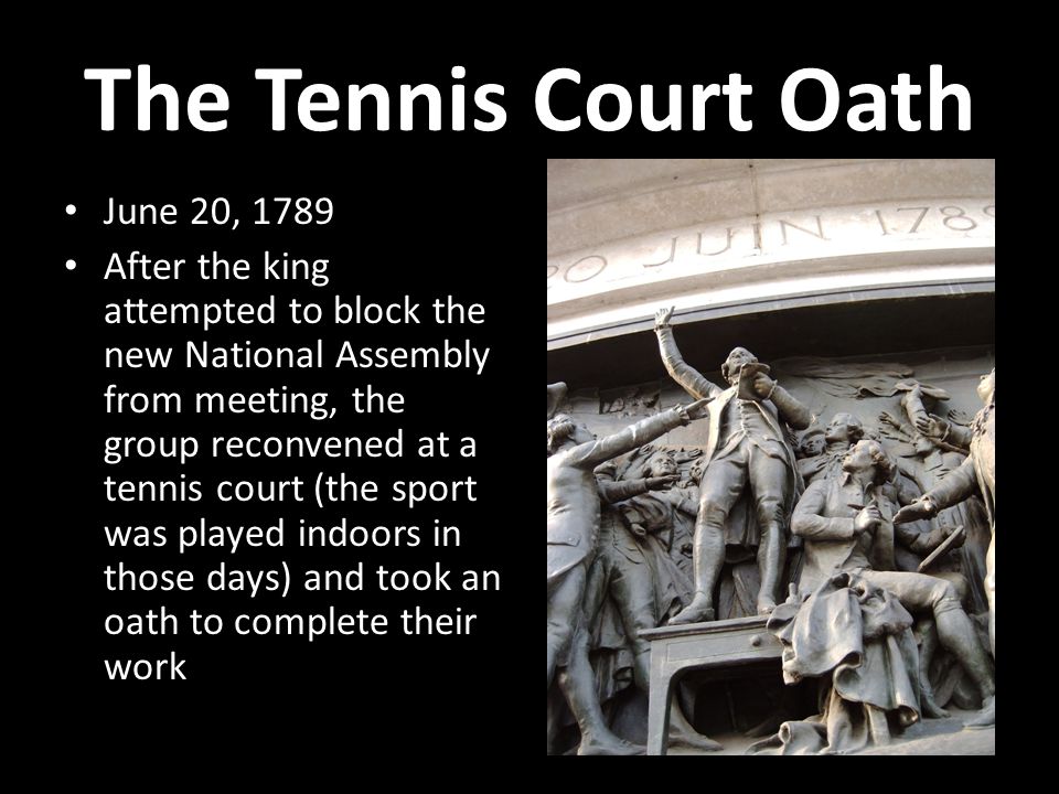 The Tennis Court Oath June 20, 1789