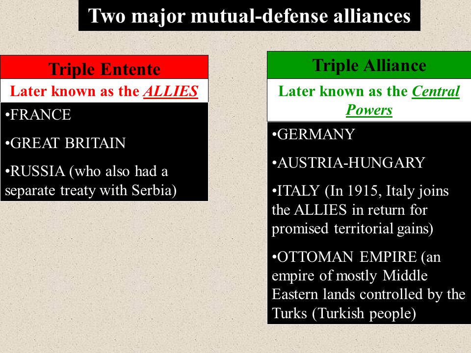 World War 1 Main Idea: In Europe, military buildup, nationalistic feelings  & rival alliances set the stage for a continental war. - ppt download