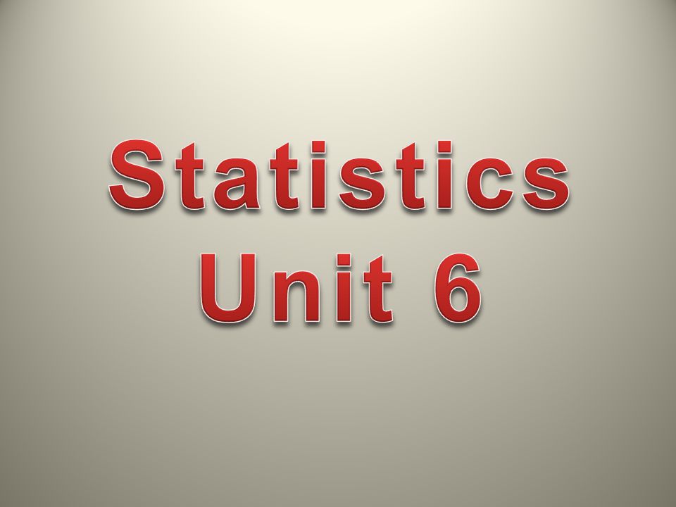 Statistics Unit 6