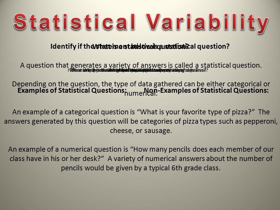 Statistical Variability